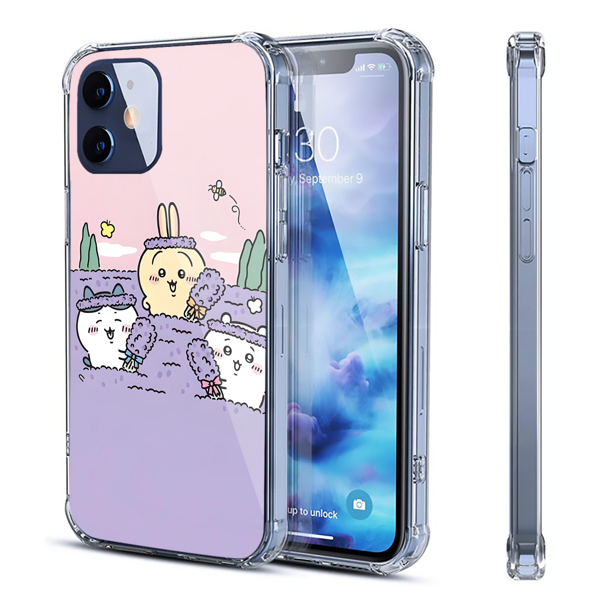 （画像用） ちいかわ Chii-kawa 【iPhone 12シリーズ対応】透明スマホケース（クリアソフトケース）